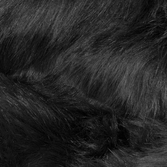 Luxe Home Decor Arlington Faux Sheepskin Circular Rug | 1-Piece | Black | 6' - Picture 3 of 3